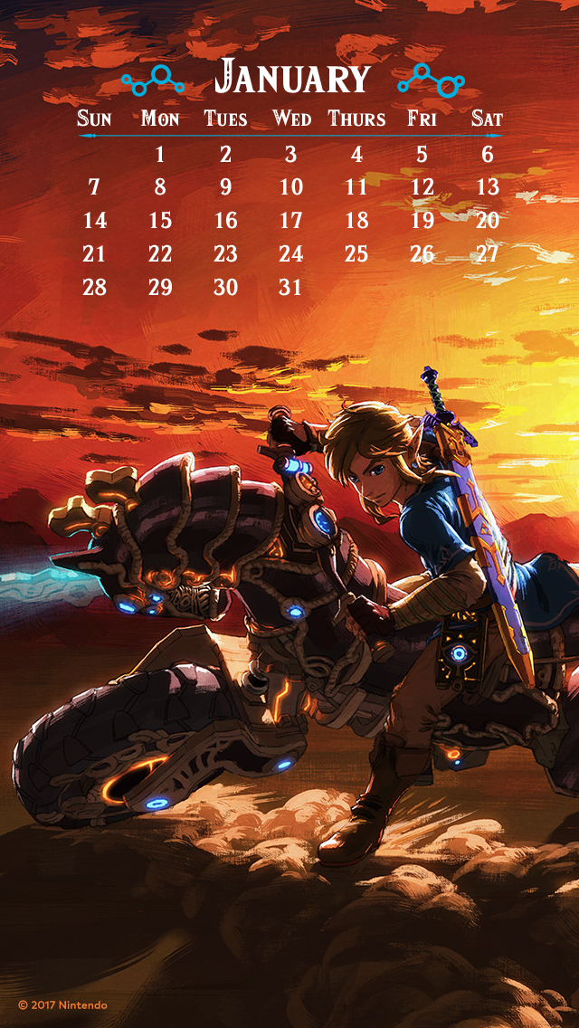my.nintendo.com/Calendar - January 2018 - The Legend of Zelda - Breath of the Wild - Master Cycle Zero/BreathOfTheWild_JanCal[640x1136].jpg